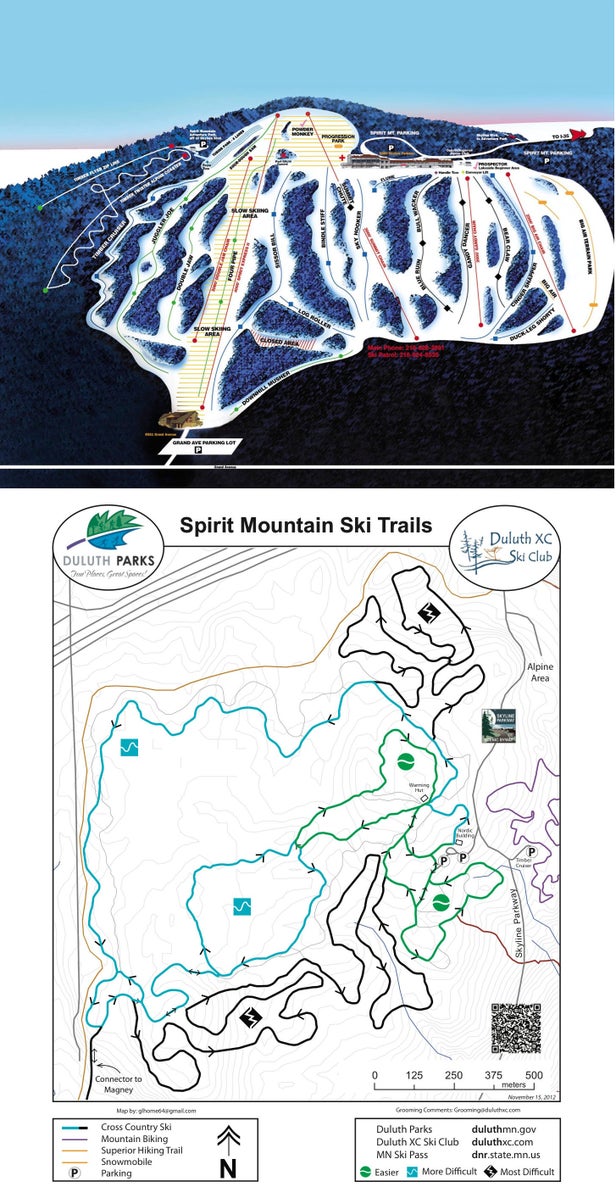 Spirit Mountain Mapa sjezdovek