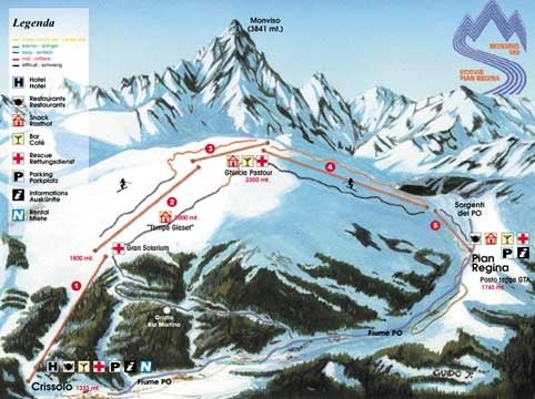 Crissolo - Monviso Ski Mapa zjazdoviek