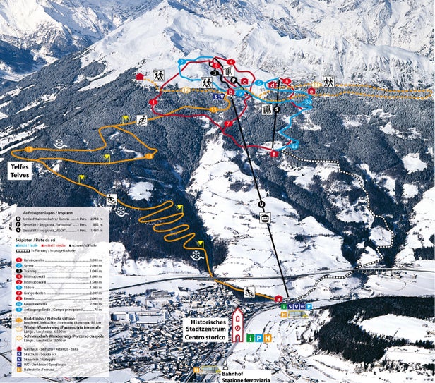 Vipiteno - Monte Cavallo - Rosskopf Piste Map