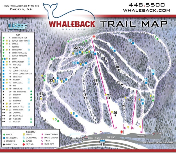 Pistenplan Whaleback Mountain