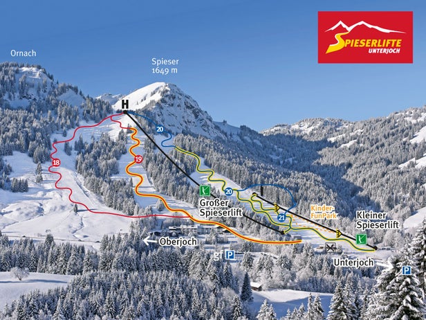 Unterjoch Mappa piste