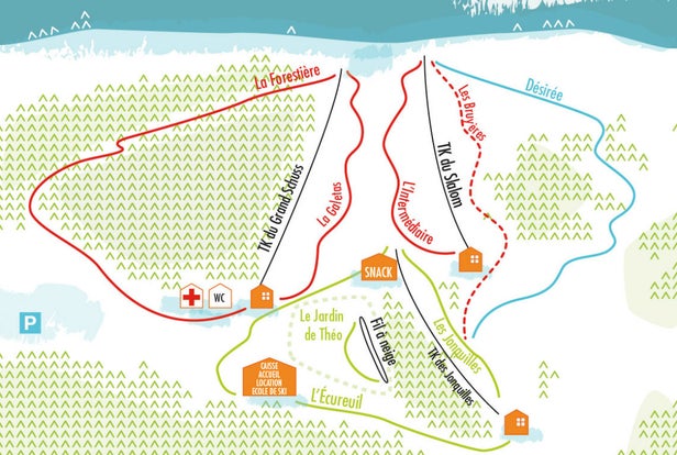 Prabouré – mapa tras narciarskich