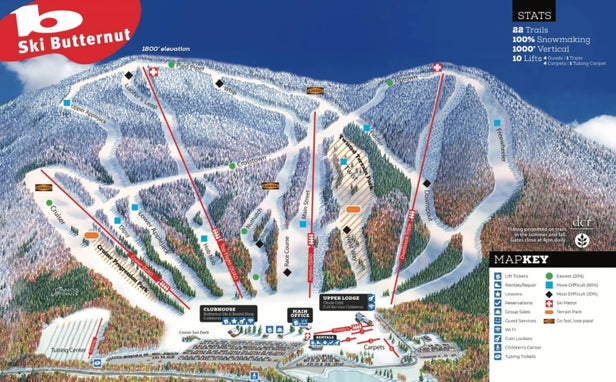 Ski Butternut Mapa zjazdoviek