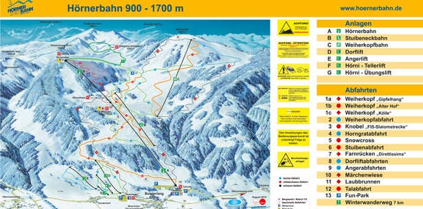 Hörnerbahn Bolsterlang Mapa zjazdoviek