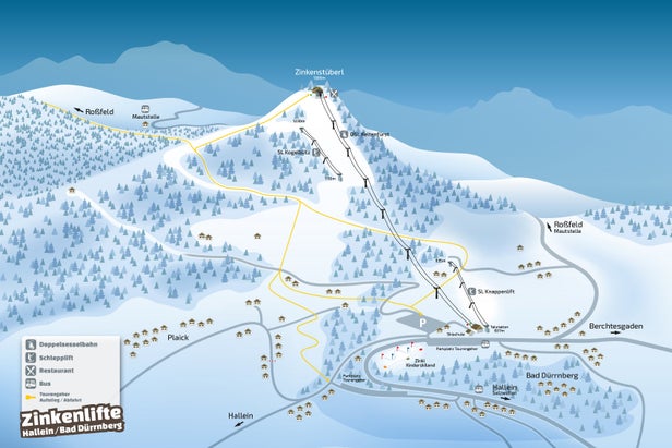 Pistenplan Hallein Dürrnberg - Zinkenlifte