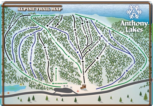 Anthony Lakes Mountain Resort Mappa piste