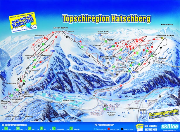 Topskiregion Katschberg Mapa zjazdoviek