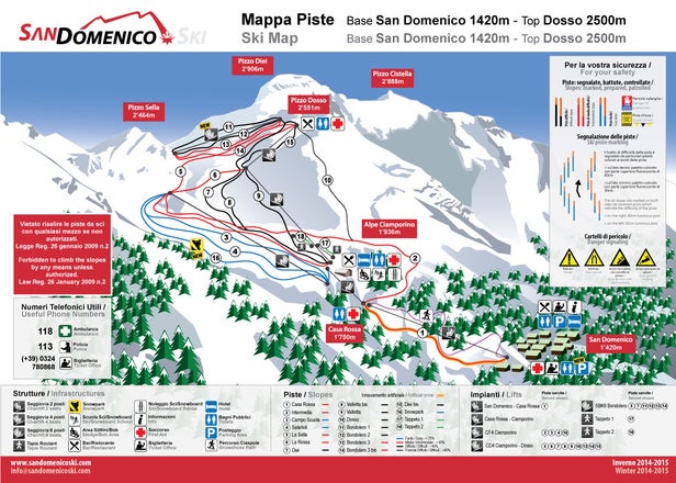 San Domenico di Varzo Mapa sjezdovek