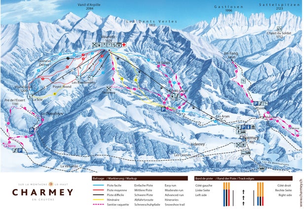 Charmey - Vounetse Mapa zjazdoviek