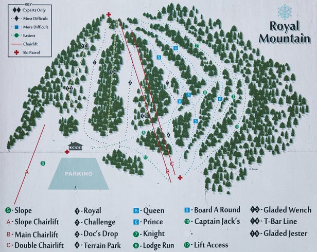 Pistenplan Royal Mountain Ski Area