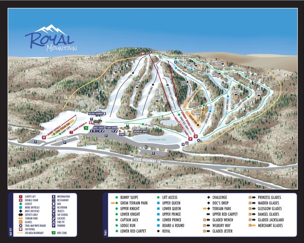 Royal Mountain Ski Area Trail Map