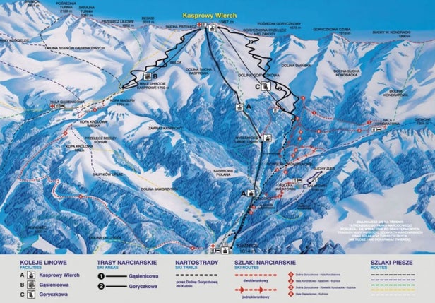 Zakopane - Kasprowy Wierch Mappa piste