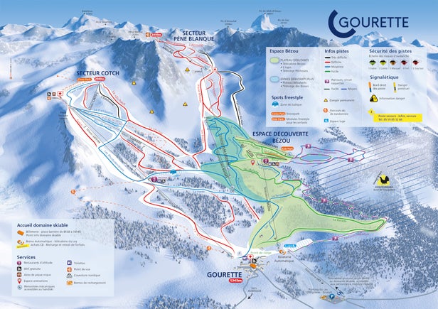 Plan des pistes - Gourette