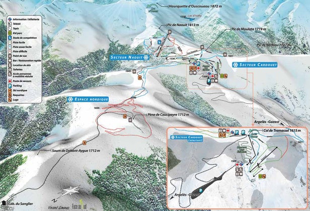 Plan des pistes - Hautacam