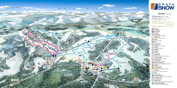 Orava Snow Mapa zjazdoviek