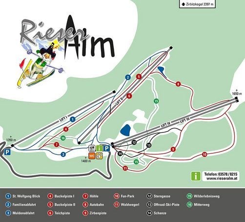 Rieseralm - Obdach Mapa sjezdovek