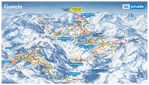 Pistenplan Bad Gastein - Sportgastein