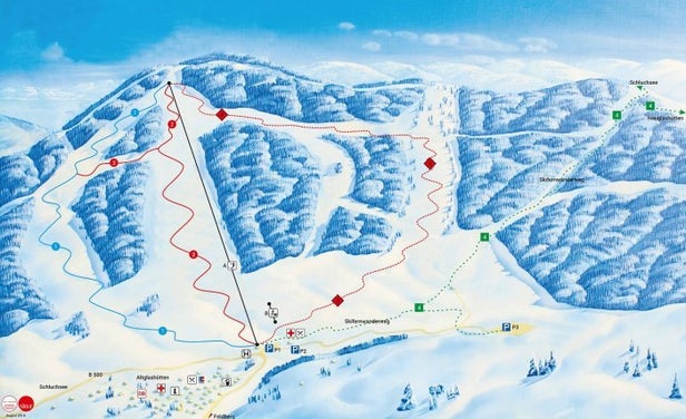 Pistenplan Altglashütten - Skilift Schwarzenbach