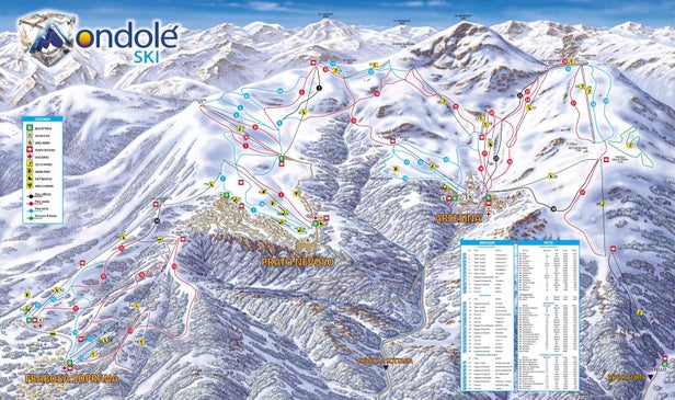 Artesina - Mondolè ski Mapa sjezdovek