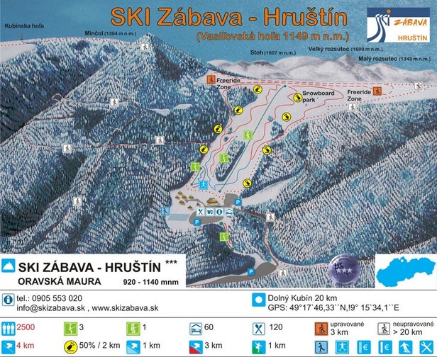 Pistenplan Ski Zábava - Hruštín