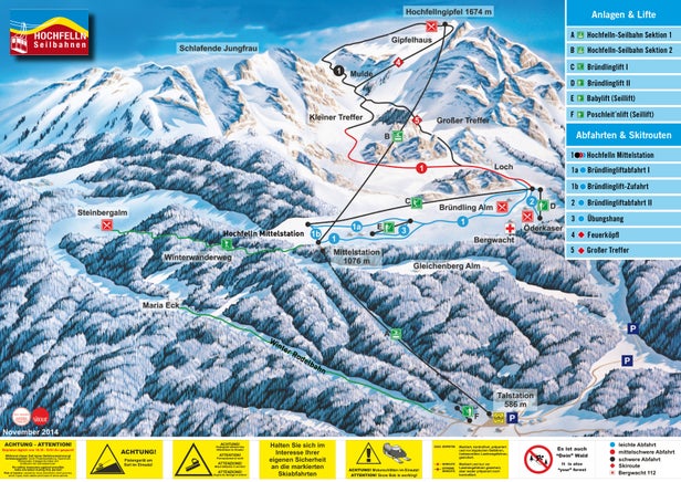 Hochfelln - Bergen – mapa tras narciarskich