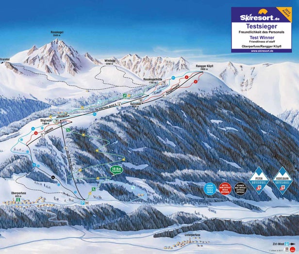 Rangger Köpfl - Oberperfuss – mapa tras narciarskich