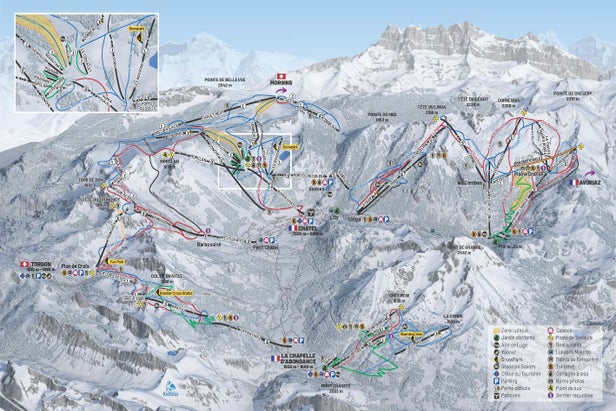 Chatel – mapa tras narciarskich