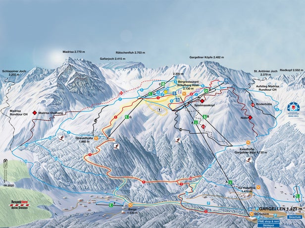 Gargellen Mapa zjazdoviek