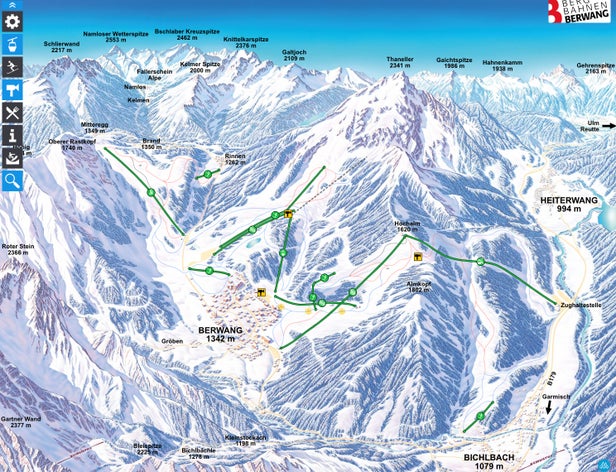 Pistenplan Bichlbach - Berwang