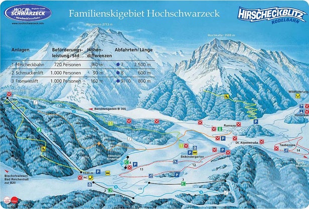 Hochschwarzeck Mapa zjazdoviek