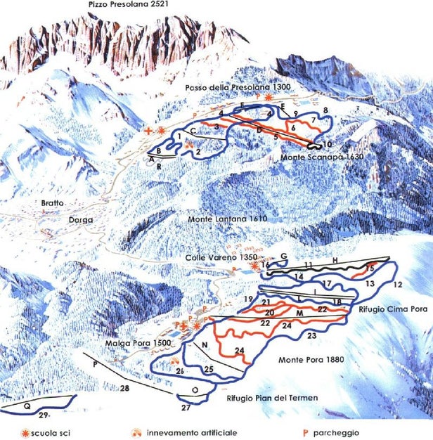 Pistenplan Monte Pora