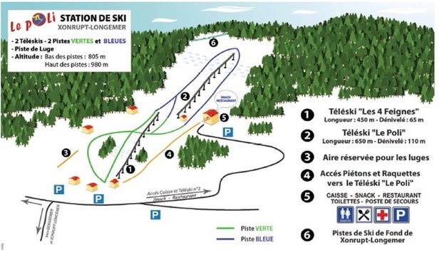 Xonrupt - Le Poli Mapa zjazdoviek