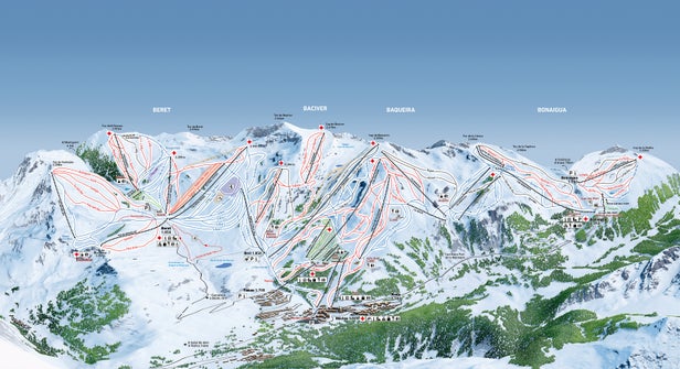 Baqueira - Beret Mapa zjazdoviek