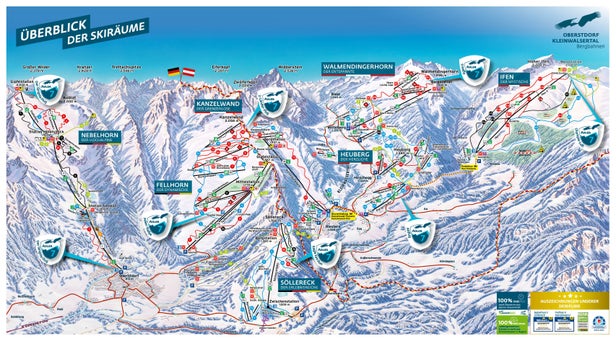 Pistenplan Walmendingerhorn - Ifen - Heuberg