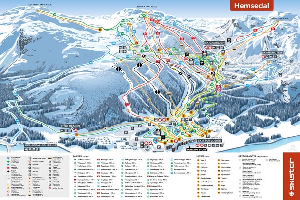 Pistenplan Hemsedal