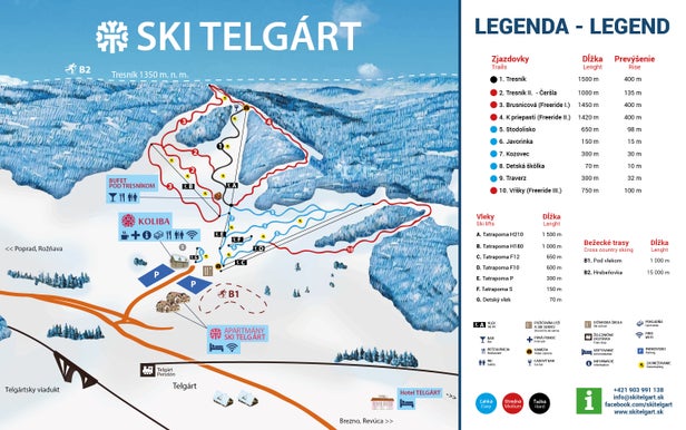 Telgárt Mapa sjezdovek