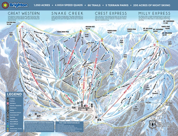 Brighton Resort Mapa zjazdoviek