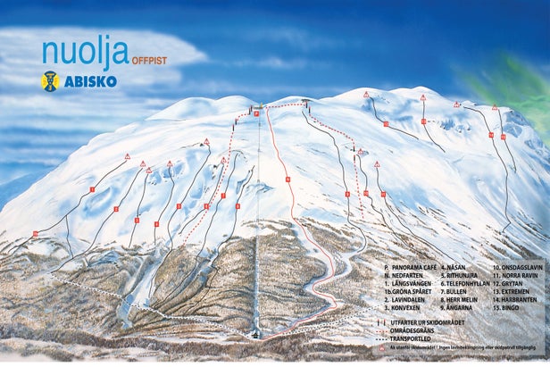 Plan des pistes - Abisko Nuolja