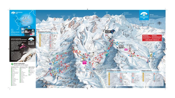 Alagna Valsesia Mapa sjezdovek