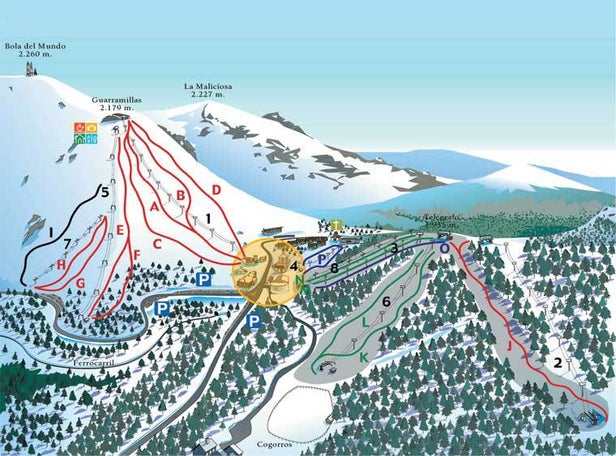 Puerto De Navacerrada Mapa zjazdoviek