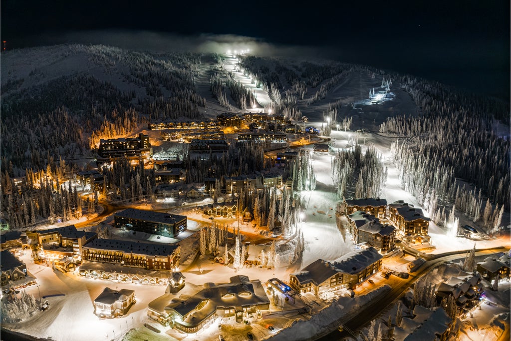 Big White Ski Resort_Winter Night Aerial_(c): Big White Ski Resort