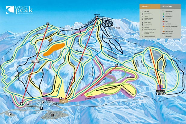 Pistenplan Coronet Peak