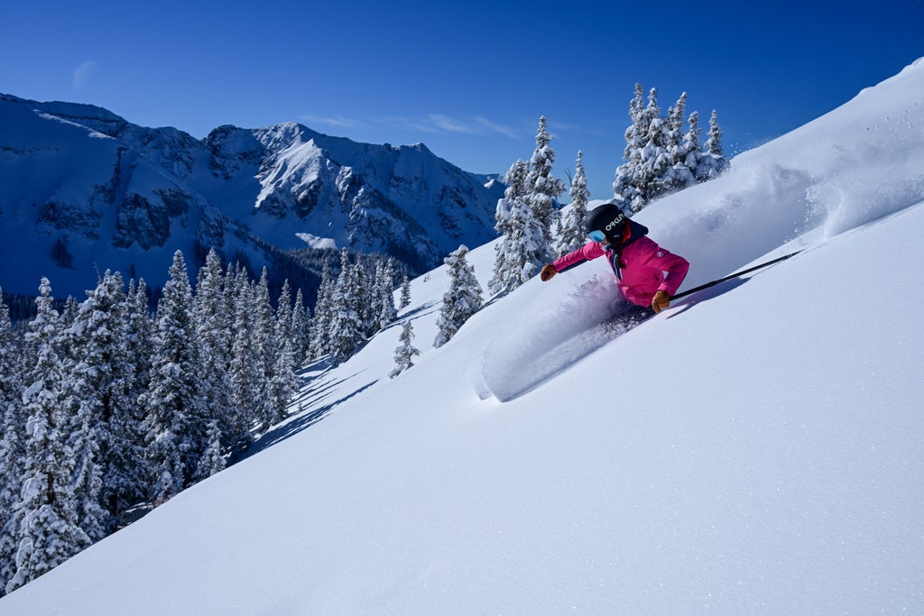Powder Skiing Bluebird Day in Telluride