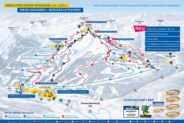 Riesneralm - Donnersbachwald Mapa zjazdoviek