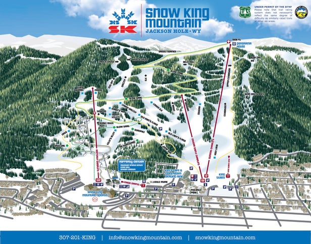 Snow King Mountain Mapa zjazdoviek