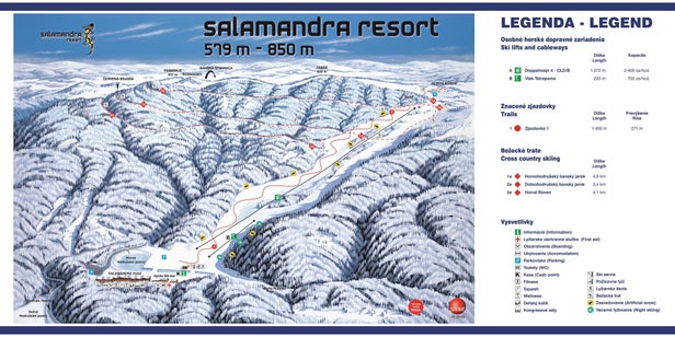 Salamandra Resort  Mapa sjezdovek