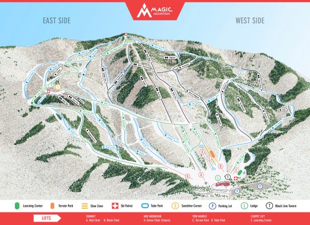 Magic Mountain Mapa zjazdoviek