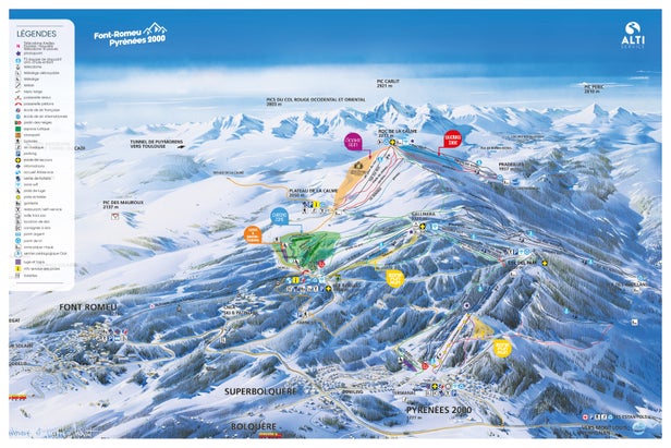 Font-Romeu - Pyrenees 2000 – mapa tras narciarskich