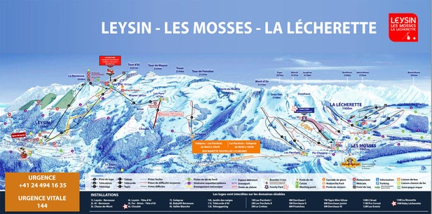 Pistenplan Leysin - Les Mosses - La Lécherette