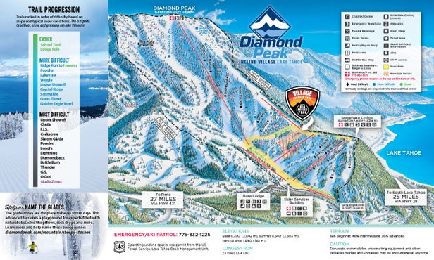 Diamond Peak Mapa zjazdoviek